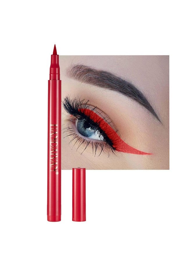 DekRion Liquid Eyeliner, Red Eyeliner Liquid, Long-lasting Colored Eyeliners, White Black Red Brown Green Purple Waterproof High-pigmented Colorful Eyeliners for Eye Makeup,1PC Red - Image 1