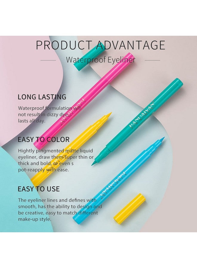 DekRion Liquid Eyeliner, Red Eyeliner Liquid, Long-lasting Colored Eyeliners, White Black Red Brown Green Purple Waterproof High-pigmented Colorful Eyeliners for Eye Makeup,1PC Red - Image 5