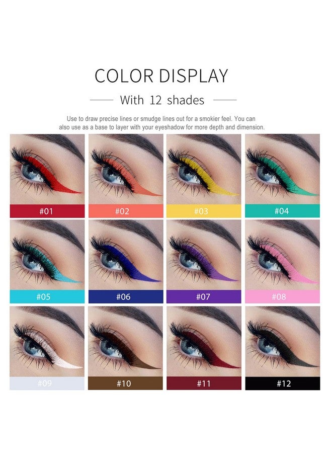 DekRion Liquid Eyeliner, Red Eyeliner Liquid, Long-lasting Colored Eyeliners, White Black Red Brown Green Purple Waterproof High-pigmented Colorful Eyeliners for Eye Makeup,1PC Red - Image 2