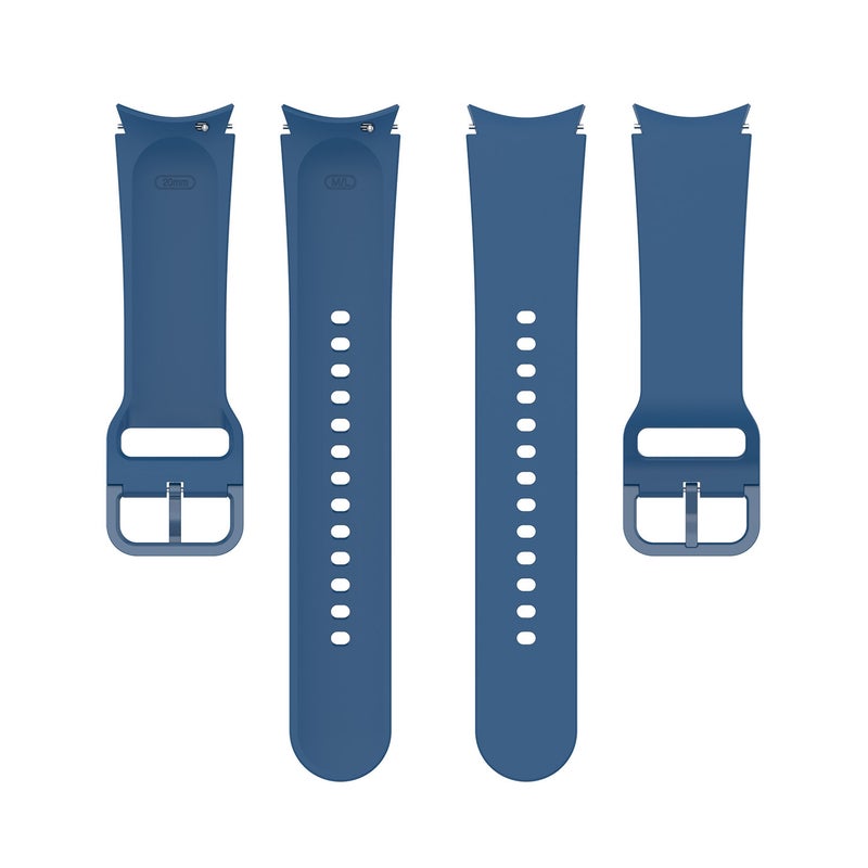 Replacement Strap For Samung Galaxy Watch4 40mm / 44mm Silicone Flat Buckle Watch Band(Dark Blue) - Image 2