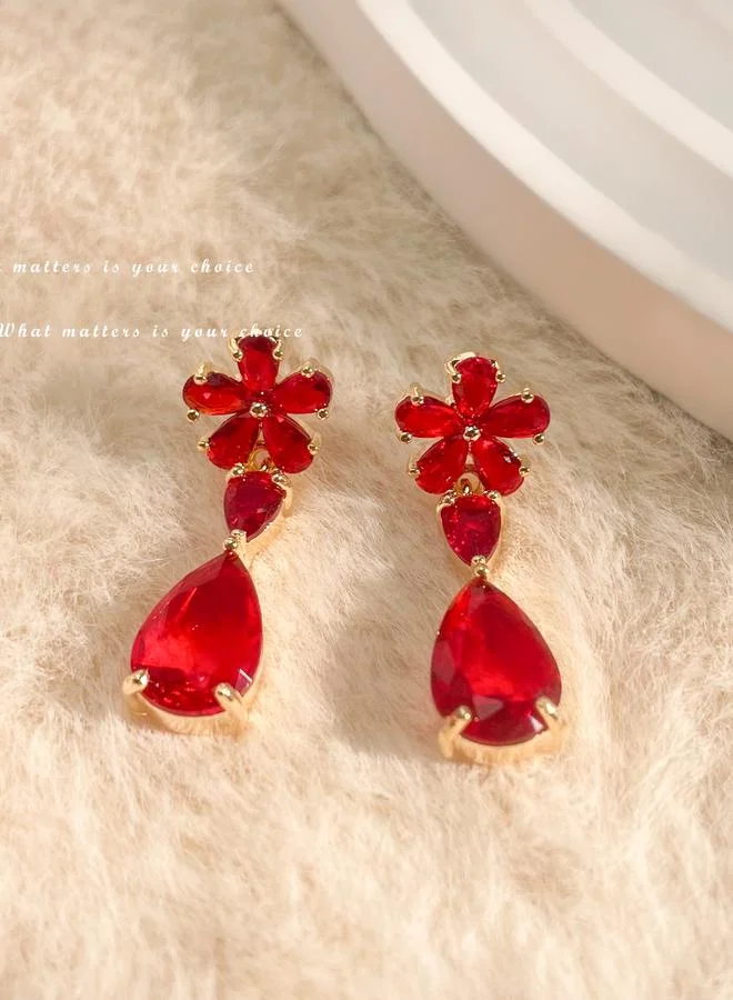Take Two  Ruby Red Dangle Earrings for Women | Best Price UAE