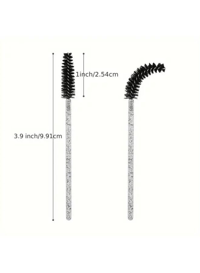 10pcs Black Disposable Eyelash Mascara Brush Set For Extending Defining Lashes Brows - Image 4