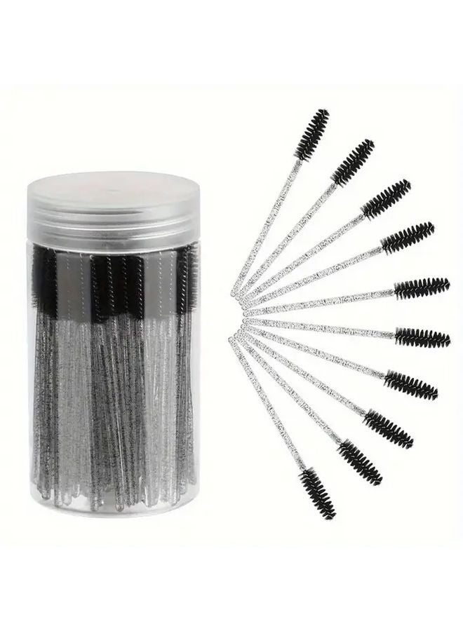 10pcs Black Disposable Eyelash Mascara Brush Set For Extending Defining Lashes Brows - Image 2