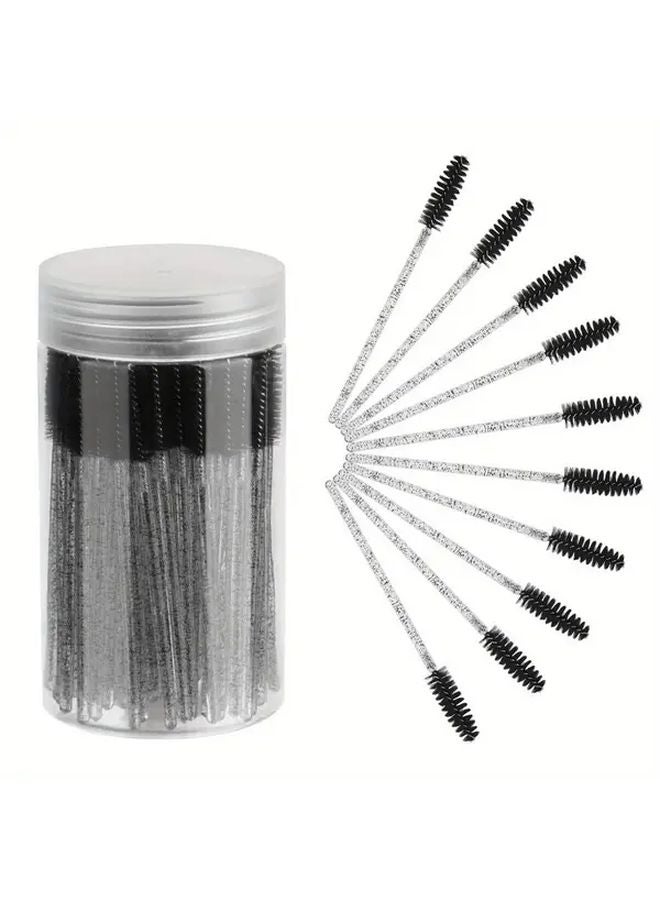 10pcs Black Disposable Eyelash Mascara Brush Set For Extending Defining Lashes Brows - Image 5