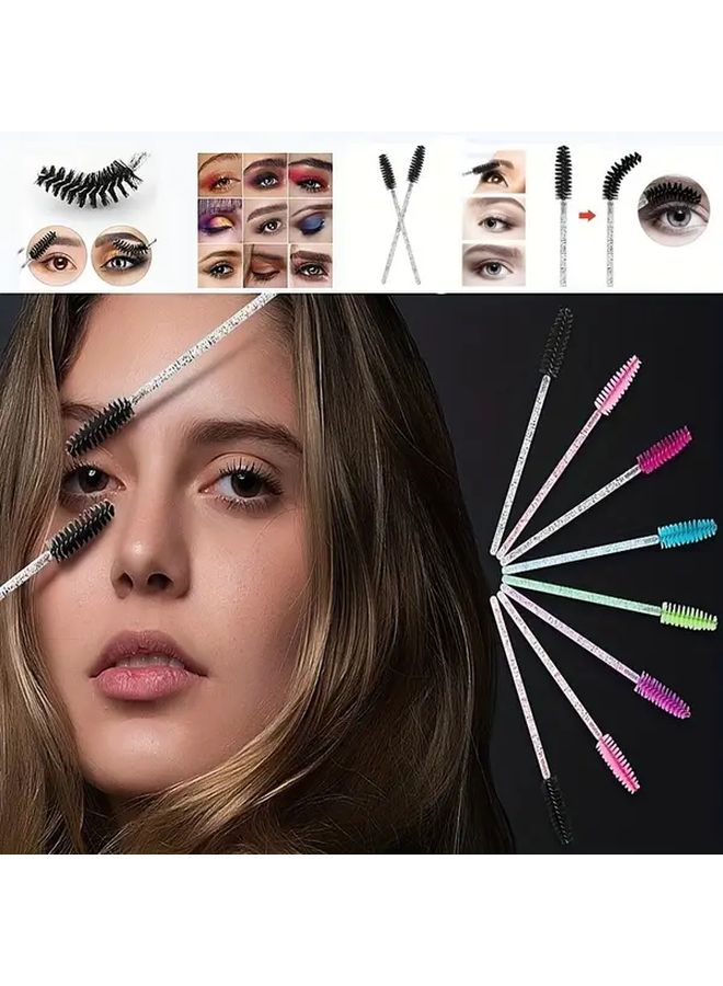 10pcs Black Disposable Eyelash Mascara Brush Set For Extending Defining Lashes Brows - Image 3
