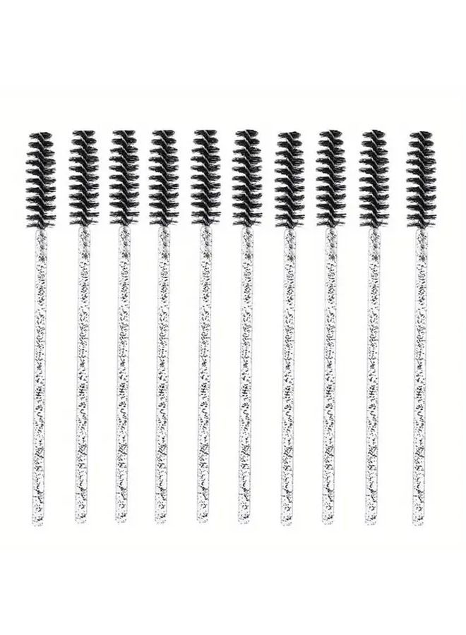 10pcs Black Disposable Eyelash Mascara Brush Set For Extending Defining Lashes Brows - Image 1