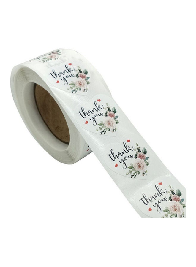 NIBEMINENT Heart Shape Thank You Sticker Roll Multicolour - Image 1