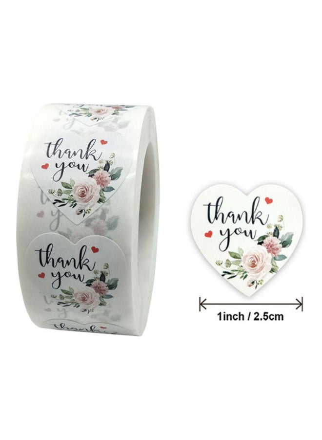 NIBEMINENT Heart Shape Thank You Sticker Roll Multicolour - Image 2
