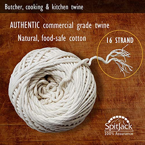 SpitJack Meat Trussing Needle and Butchers Cooking Twine Kit for Sewing Up Whole Hog, Pig, and Roasting Chicken and Turkey. 7 Inch Stainless Steel Needle and 185 Feet of Cotton Kitchen String. - Image 2