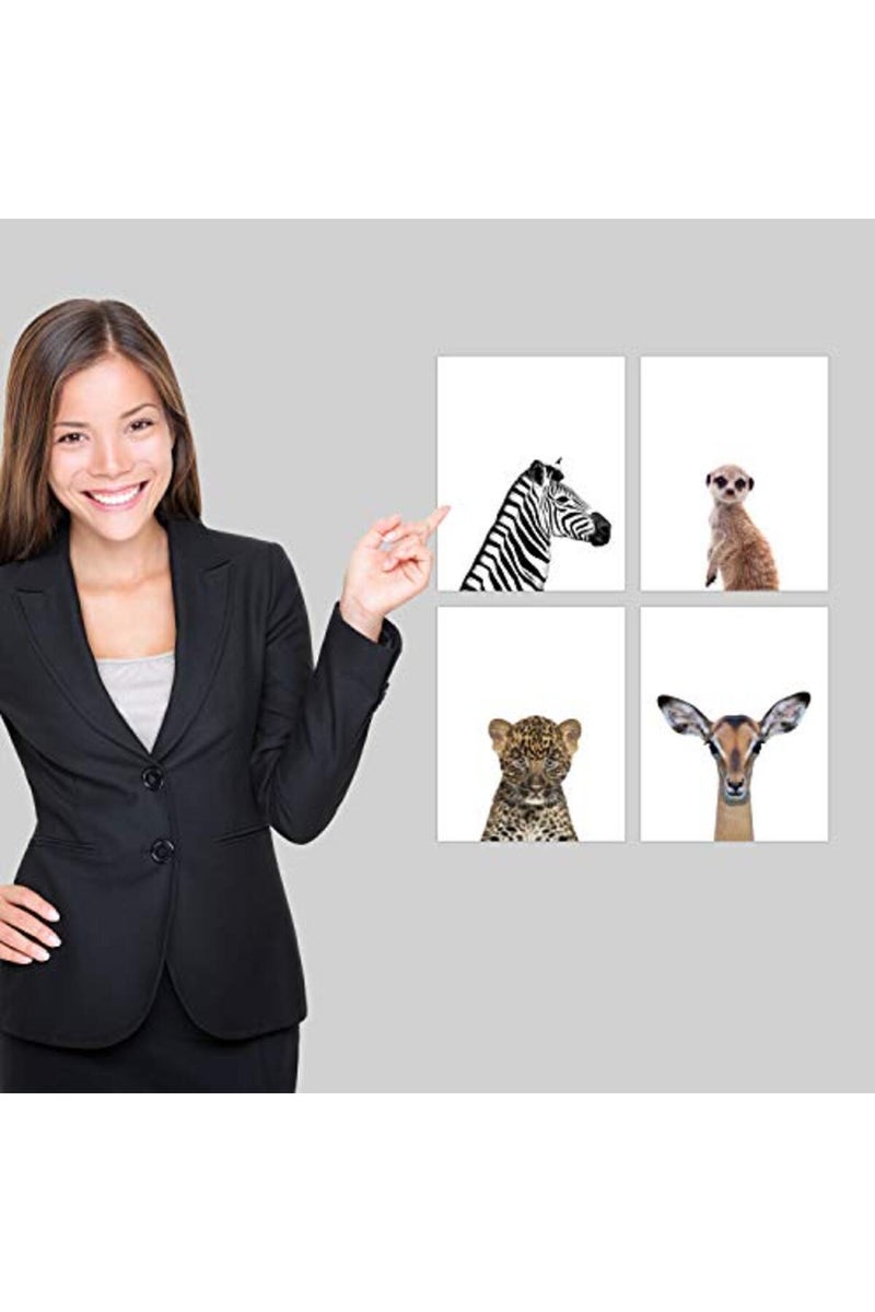 Palace Learning طباعة ملصقات الحيوانات البرية من بالاس ليرنينغ 9 عبوات - فن جدران الحيوانات الصغيرة اللطيفة - ديكور غرفة الأطفال (8" x 10"، ورق مقوى غير مؤطر) مزدوجة الجوانب - Image 2