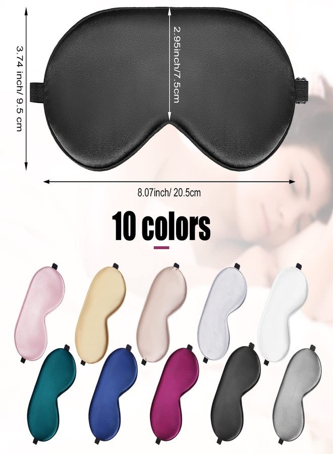 Janmercy 20 Pieces Silk Sleep Mask Eye Mask with Adjustable Strap Sleeping Cover Eye Cover Blindfold for Women Men Sleeping Travel(Multicolored - Image 2