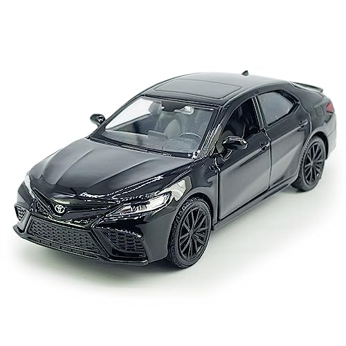 Metanyl Camry XSE 2022 Model Car 1/36 Scale Diecast Toy Cars Metal Alloy Children’s Die-cast Vehicles, Pull Back Doors Open, Black Rim, Collection for Men, Kids Toys for Boys Gifts, Black - Image 1
