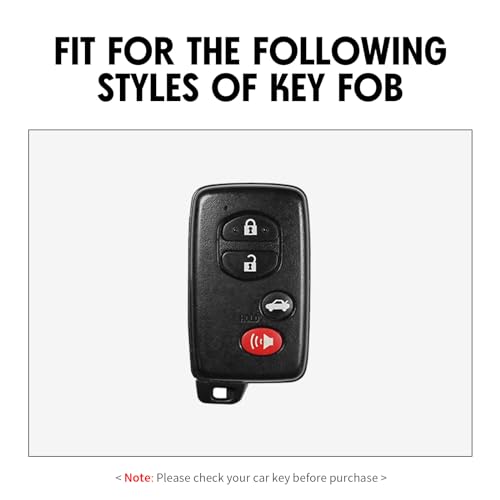 WORCAS 2 Pcs Carbon Fiber Silicone Key Fob Cover - Compatible with Toyota Camry, Corolla, Highlander, Land Cruiser, Prius, RAV4, Sequoia, Venza (2-4 Button) - Image 2