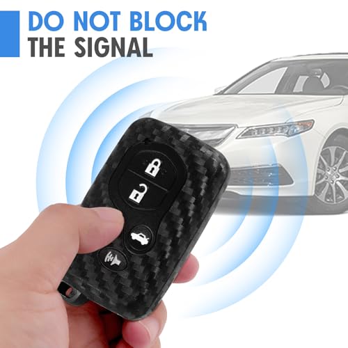 WORCAS 2 Pcs Carbon Fiber Silicone Key Fob Cover - Compatible with Toyota Camry, Corolla, Highlander, Land Cruiser, Prius, RAV4, Sequoia, Venza (2-4 Button) - Image 5
