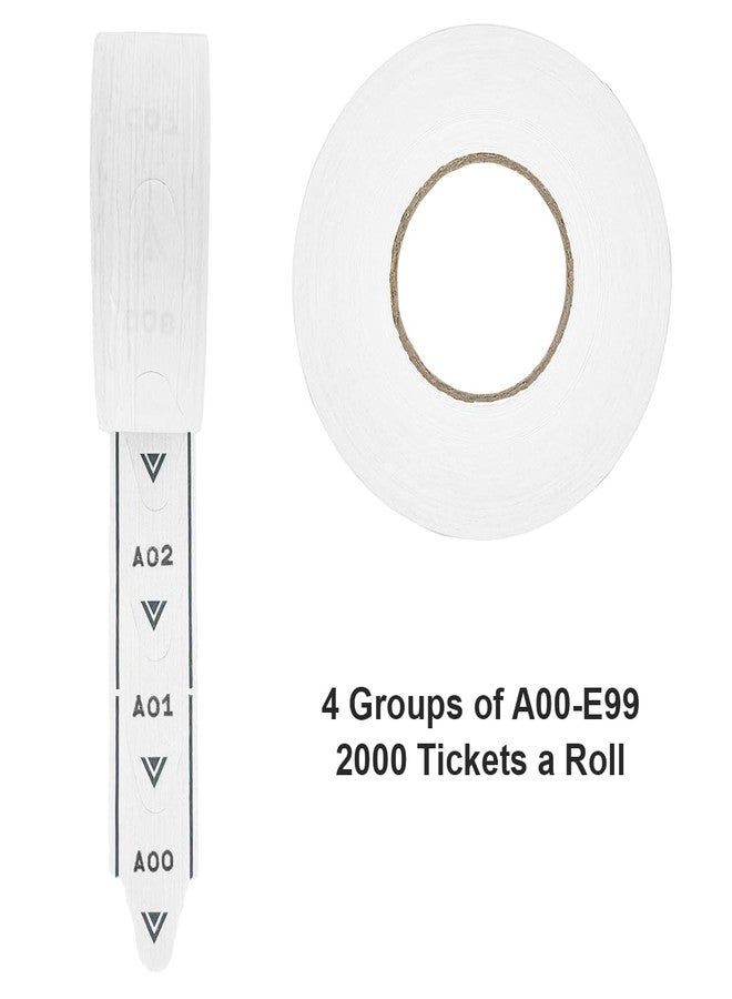 Microframe Corporation 5 Rolls of 2-Digit Turn-O-Matic T80 White Take a Number Tickets for D80 Ticket Dispenser - 2000/roll - Image 2
