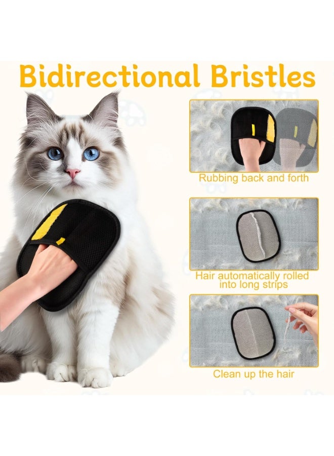 قفازات إزالة شعر الحيوانات بالكهرباء الساكنة، قفازات تنظيف قابلة لإعادة الاستخدام للأثاث، السجاد (3 قطع) - Image 4