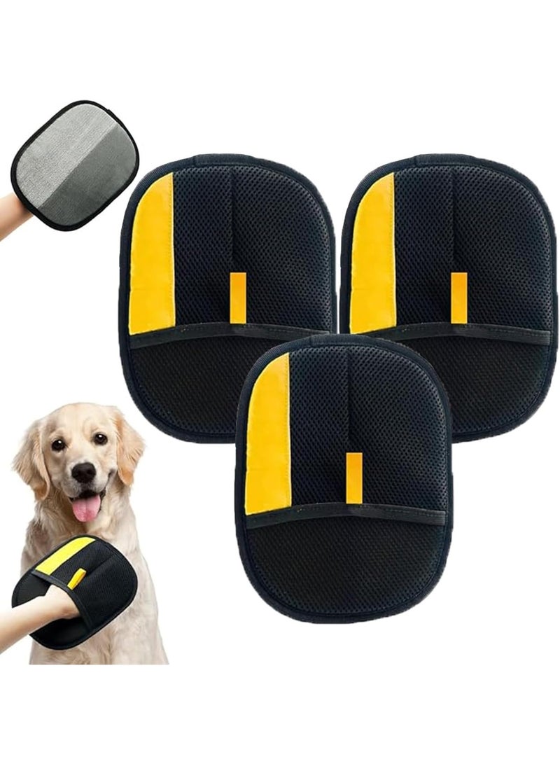 قفازات إزالة شعر الحيوانات بالكهرباء الساكنة، قفازات تنظيف قابلة لإعادة الاستخدام للأثاث، السجاد (3 قطع) - Image 1