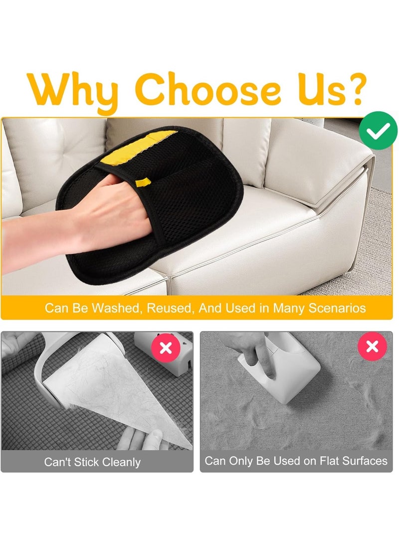 قفازات إزالة شعر الحيوانات بالكهرباء الساكنة، قفازات تنظيف قابلة لإعادة الاستخدام للأثاث، السجاد (3 قطع) - Image 2