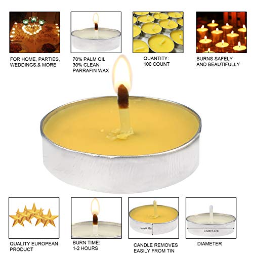 OUO Tea Lights - 50 Pack Smokeless, Dripless & Long Lasting Mini Tealight Candles for Mood, Dinners, Parties, Home Decoration, Wedding, Crafts (Red) - Image 4