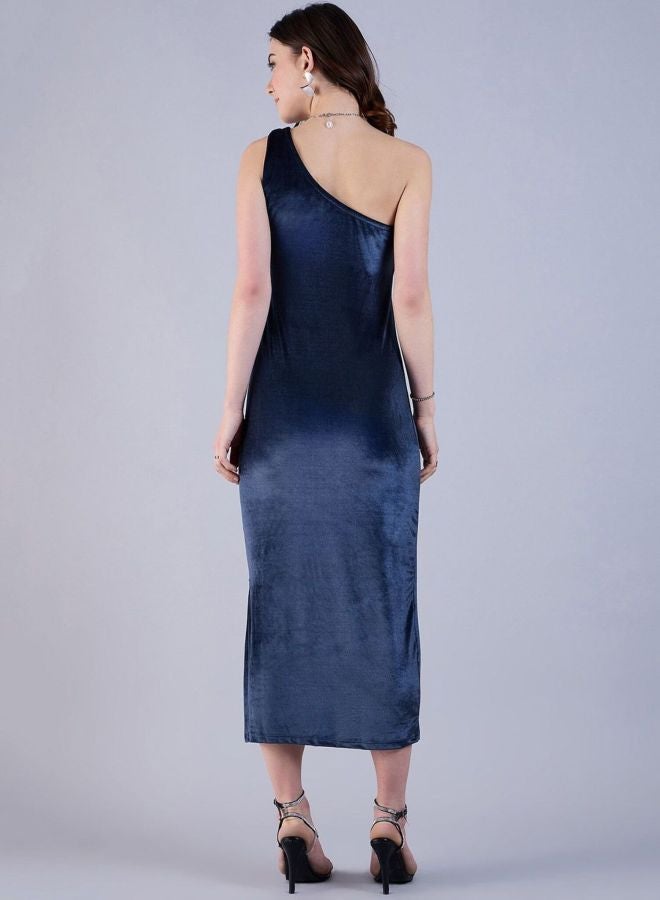 Freehand Women Flared Solid One Shoulder Sleeveless Bodycon Dress - Image 4