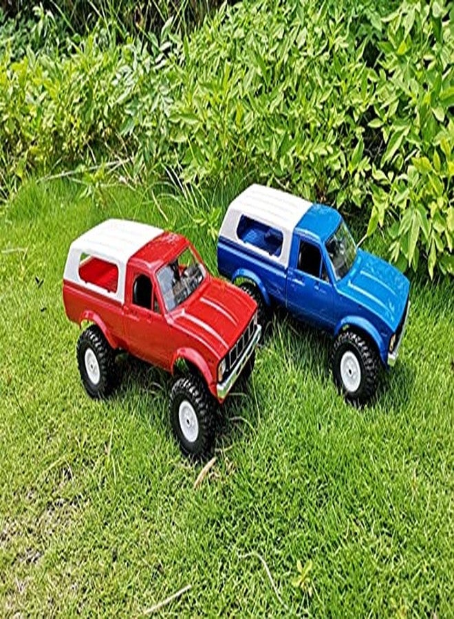 سيارة FMTStore WPL C24 1/16 2.4GHz 4WD RC Car Crawler Headlight Control Remote Control Crawler Off-Road Pickup Truck RTR Toy Boy, Girl and Adult (Blue) - Image 4