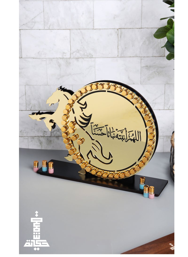 حكاية شمعة استاند 50 حبة مسك فاخر (شكل خيل) محفور عليها عبارة اللهم انبته نباتاً حسنا - Image 2