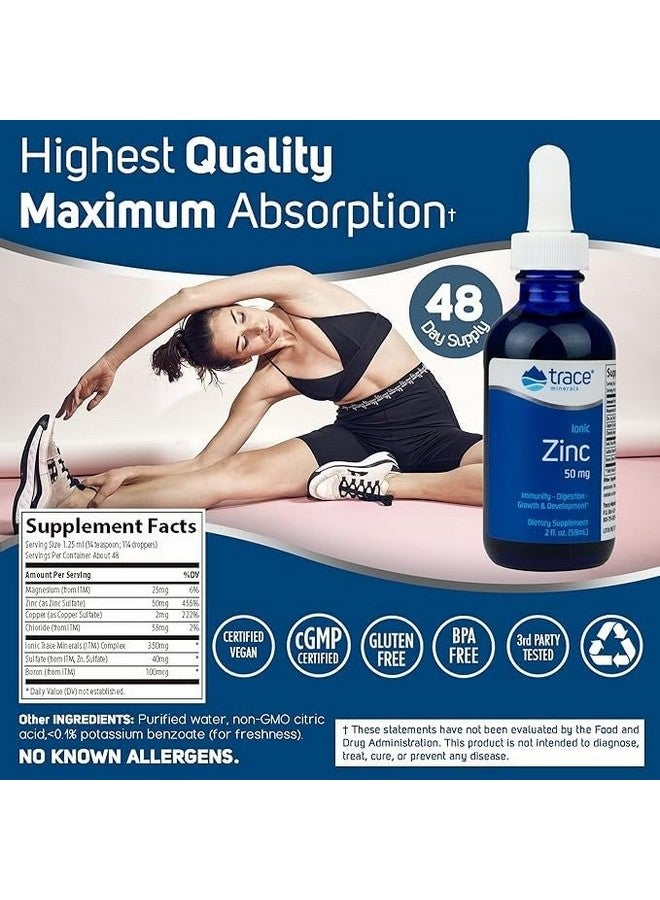 Trace Minerals Ionic Zinc 50 mg - Dietary Supplement with Zinc, Magnesium & Chloride - Support Healthy Digestion & Immune Function - ZInc for Skin & Brain Health - 2 fl oz (About 48 Servings) - Image 2