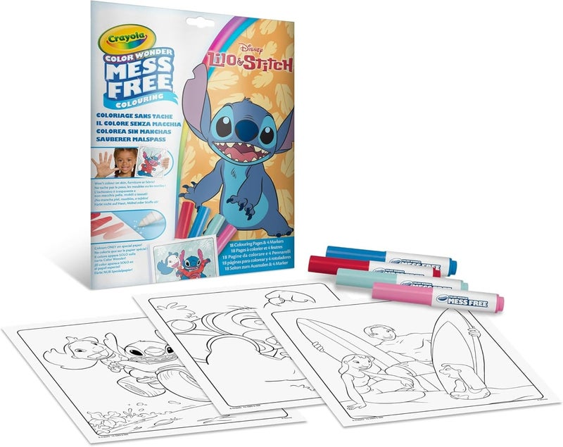 Crayola Color Wonder Mess-Free Colouring Pages & Markers, Disney Lilo & Stitch - Image 1