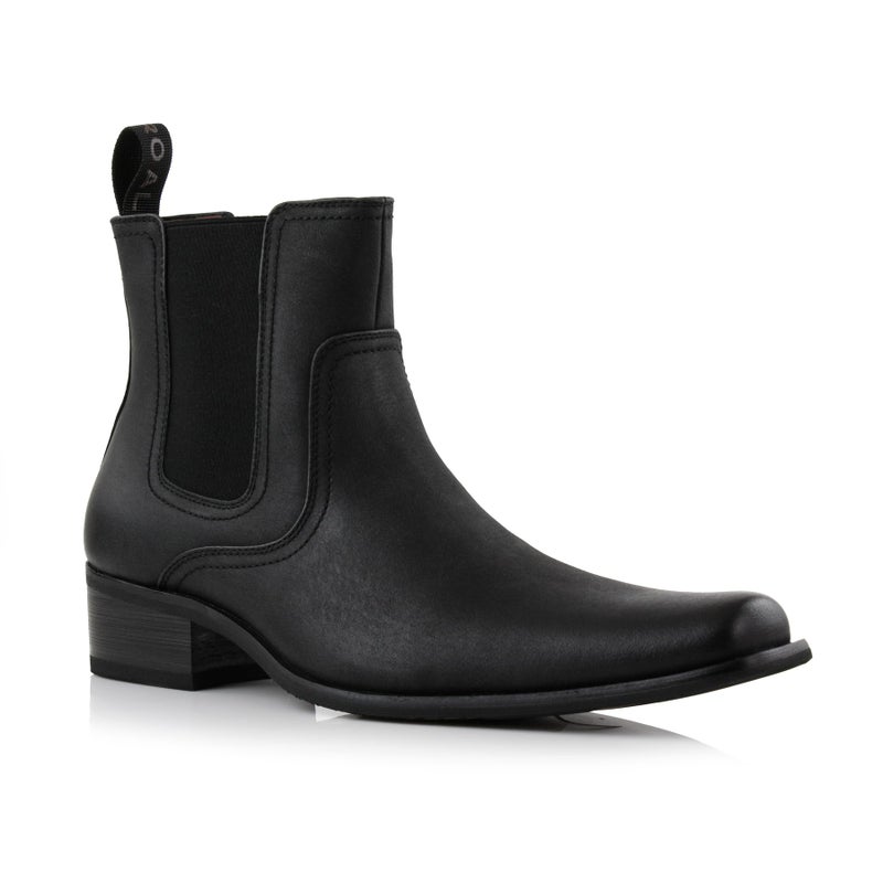 Ferro Aldo Tanner MFA806090 High Top SnipeToe Western Style Chelsea Boots in Carbon Black Size 9