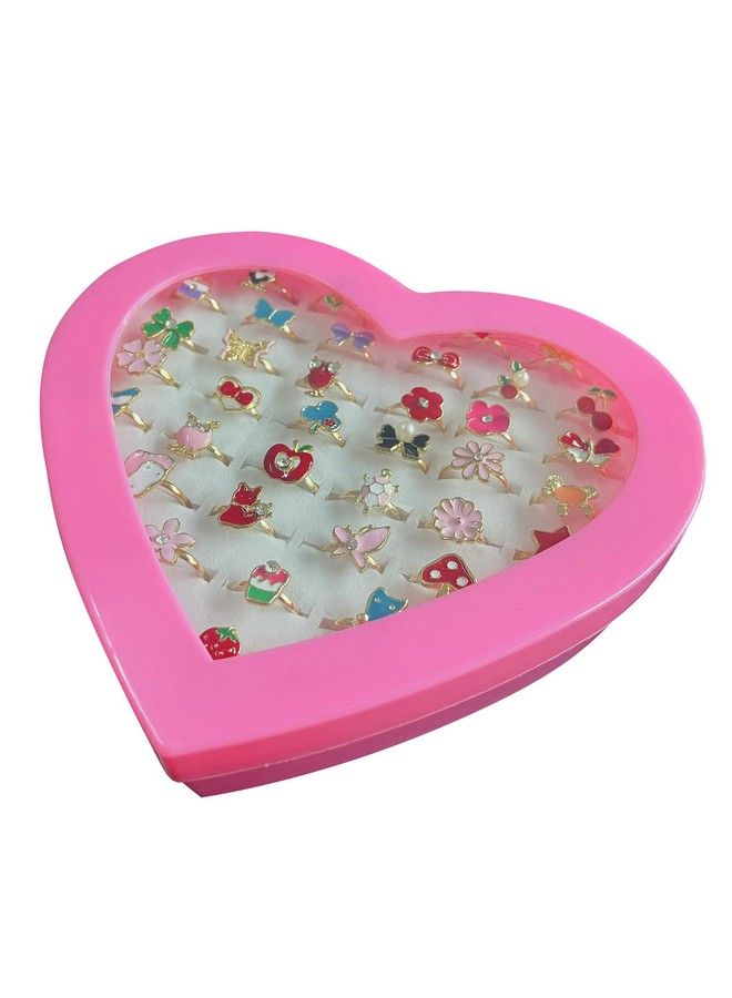 monochef 36Pcs Little Girl Jewel Rings In Box Adjustable No Duplication Children Girls Kids Pretend Play Costume Princess Dress Up Jewelry Rings Party Favors Toys Gifts For Girls  - Image 3