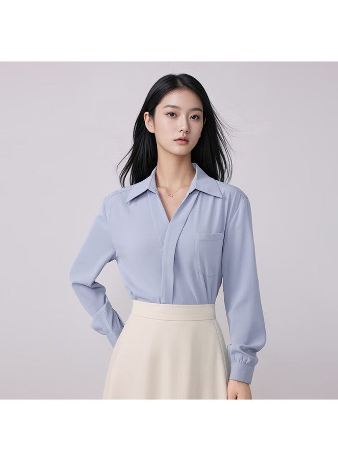 Teluoman Elegant White Long Sleeve Chiffon Shirt Women New French Niche Design Age-reducing Commuter Casual Blouse - Image 1