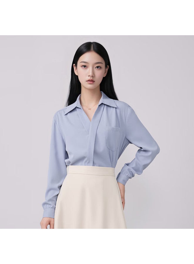Teluoman Elegant White Long Sleeve Chiffon Shirt Women New French Niche Design Age-reducing Commuter Casual Blouse - Image 2