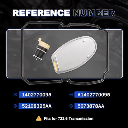 Citumo 1402770095 Automatic Transmission Filter Oil Pan Gasket Kit Fits for 7226 Transmission Compatible with Wrangler 0318 Charger 0619 Challenger 0814 Sprinter 25003500 0309 Chrysler 300 0514 - Image 5