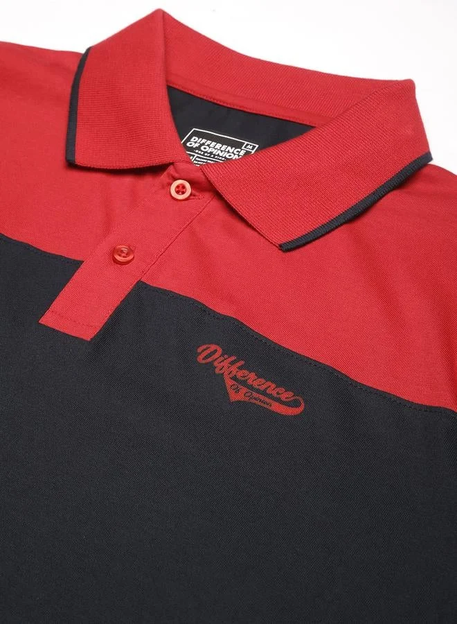 Difference of Opinion Men Color Block Regular Fit Polo