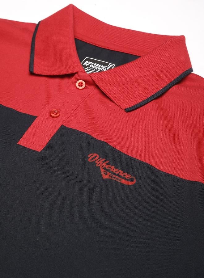 Difference of Opinion Men Color Block Regular Fit Polo - Image 2