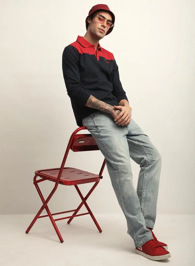 Difference of Opinion Men Color Block Regular Fit Polo