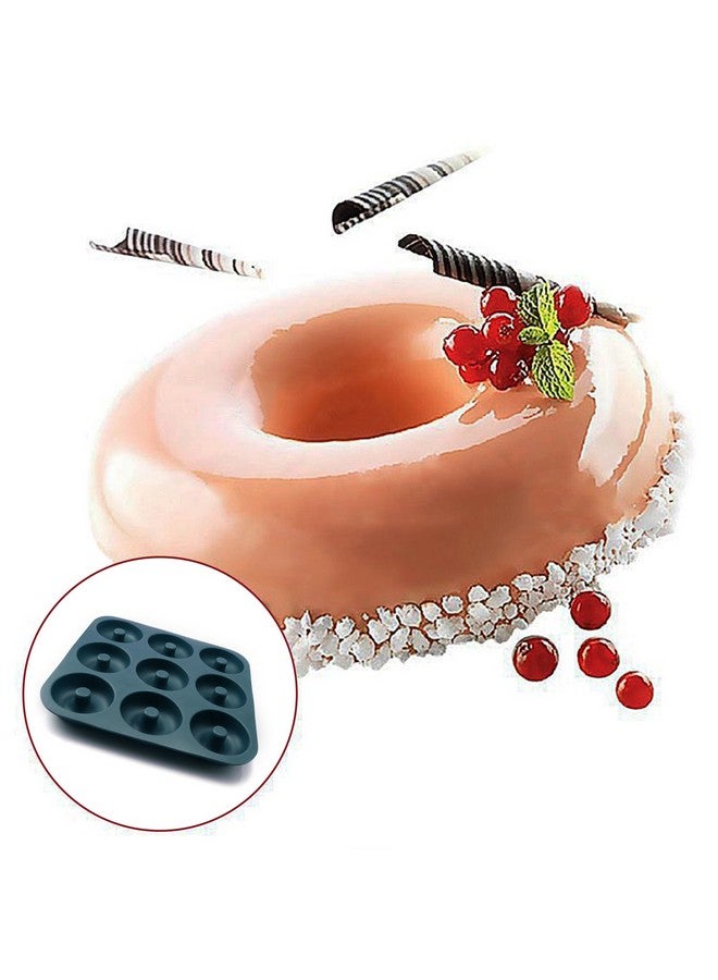 FUNLAVIE Large Silicone Donut Pan for Baking, 9 Cavity Non-Stick Food Grade Silicone Donut Molds, Doughnut Pan and Bagel Pans for Baking & Kitchen, BPA Free 11.2 x 11.1 Inches, Dishwasher Safe - Blue - Image 5