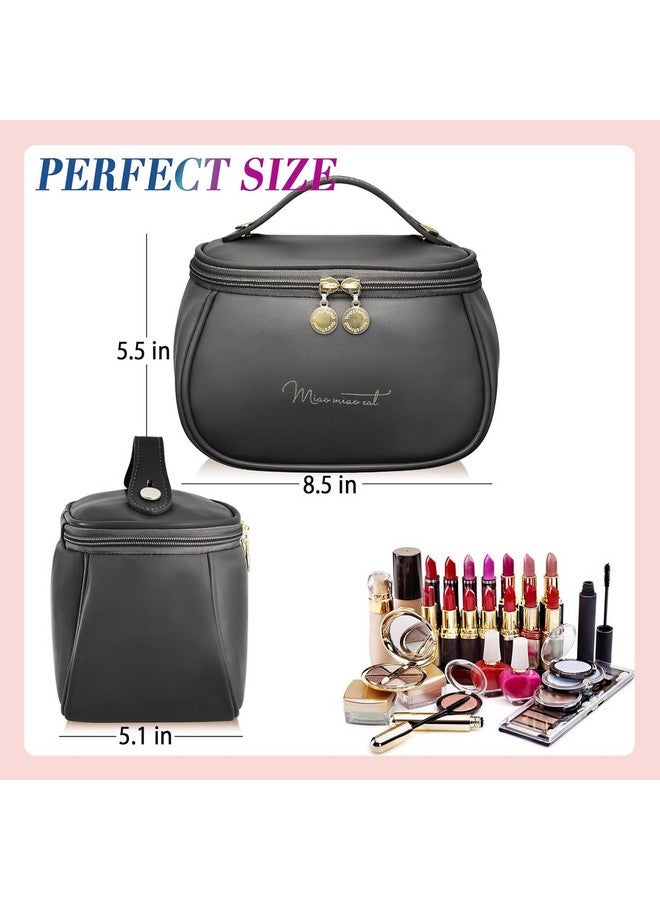VDNSI Cosmetic Organizer Bag Makeup Pouch for Women Travel Toiletry Bag for Cosmetics Brushes Accessories Waterproof Zippered Cosmetic Bag Portable Carry Pouch (Black) - Image 2