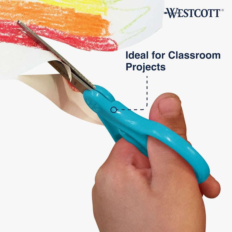 Westcott 15968 RightHanded Scissors Kids Scissors Ages 48 5Inch Blunt Tip Blue - Image 4