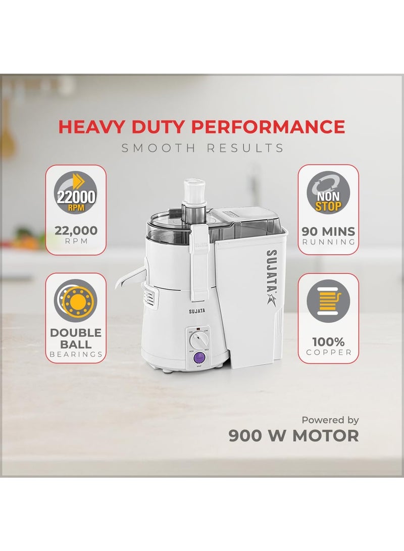Sujata Powermatic Maxima Juicer Mixer Grinder, 900W, 3 Jars (White) - Image 4