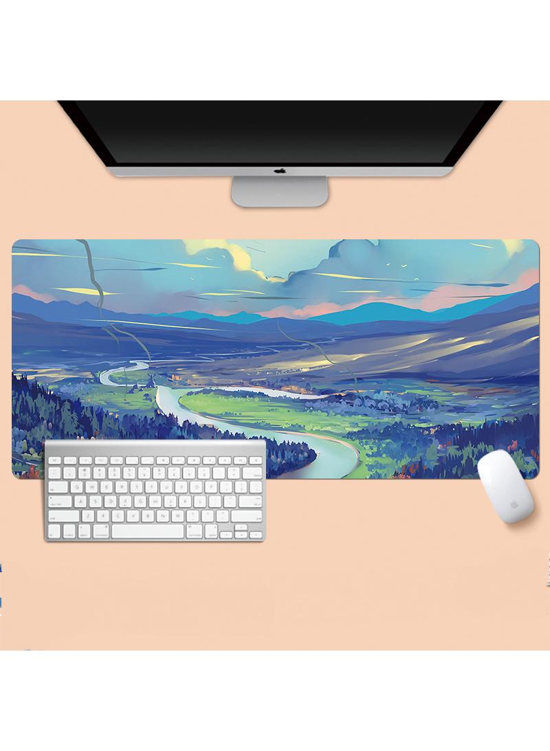Loquat Van Gogh'S Oil And Landscape Paintings Gaming Mouse Pad Extended Large Mat Desk Pad Stitched Edges Mousepad Long Mouse Pad And Non-Slip Rubber Base Mice Pad 800X300X4mm 