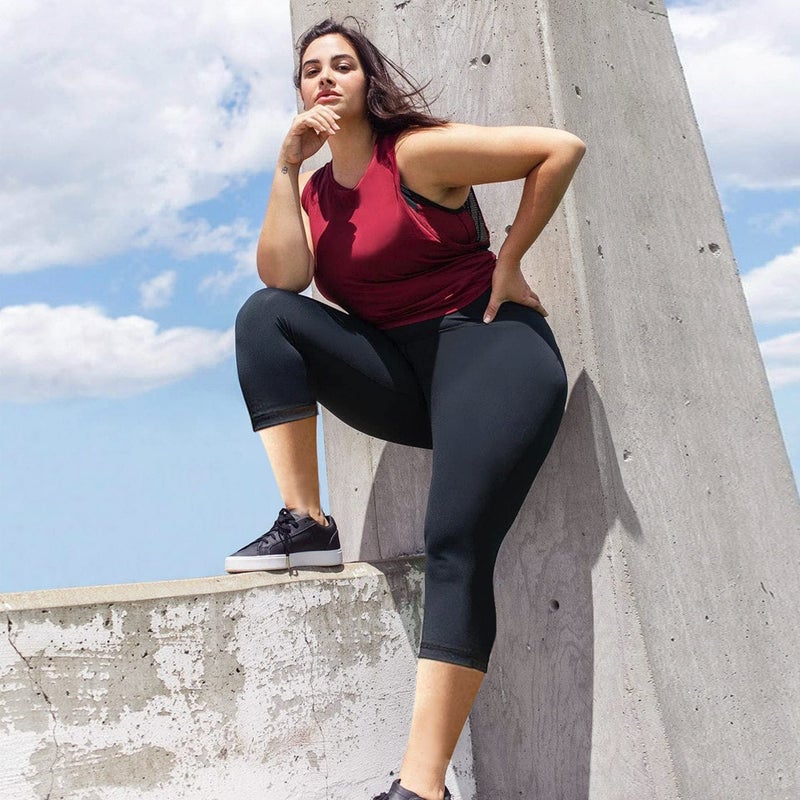 FULLSOFT Plus Size Capri Leggings for Women- XL-4XL High Waist Tummy Control Stretchy Workout Yoga Pants Plus Capris(Black Leopard Print-Capri/X-Large) - Image 2