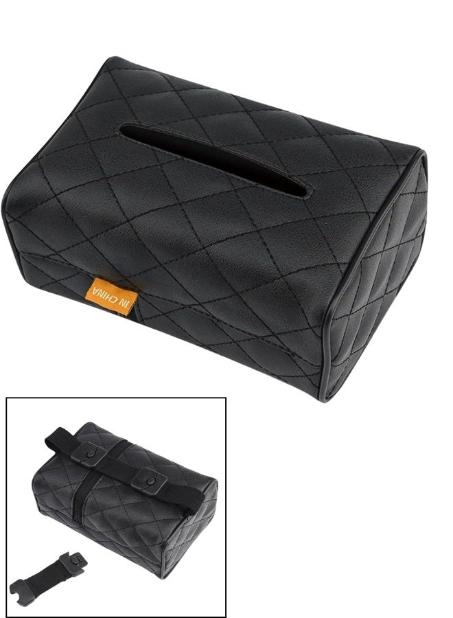 Back Seat Leather Tissue Holder – Elegant Car Organizer for Family Trips and Daily Commute - Image 1