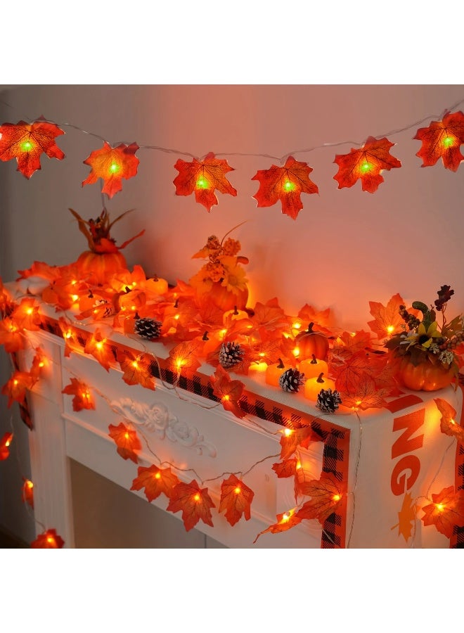 Goolsky 1pc 3M Maple Leaf LED Lights - Warm Autumn-Inspired Decoration for Valentine's Day, and Home Décor, Battery-Operated PVC String Lights for Festive Ambiance,  Decorations - Image 4