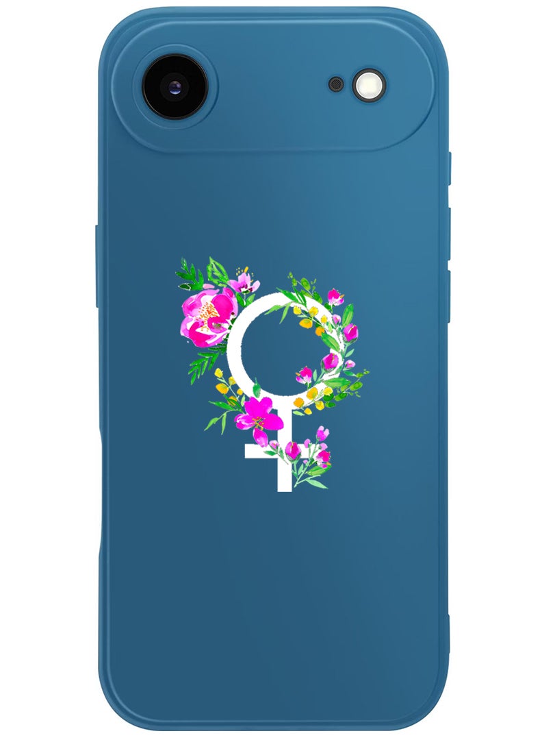 Theodor Protective Slim Fit Case Liquid Silicone Cover with Full Body Protection Anti-Scratch Shockproof Case For Apple iPhone 17 Air (Blue) womens day floral - White - Image 1