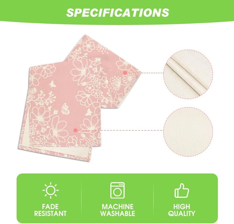 Pink Bloom Flowers Butterfly Spring Table Runner - 13x72 Inch - Image 5
