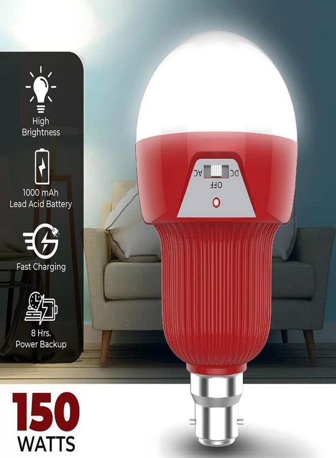 Drumstoneᴬˢᴰ 𝗦𝗽𝗲𝗰𝗶𝗮𝗹 5 𝗬𝗲𝗮𝗿 𝗪𝗮𝗿𝗿𝗮𝗻𝘁𝘆 Rechargeable Inverter AC/DC LED Bulb 150W | Emergency Red Light with 8 Hours Backup | Solar Rechargeable Lamp - Image 5