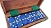 Marion Domino Double Six Dark Blue Marbleized Jumbo Tournament Professional Size with Spinners in Dovetail Sheesham Wood Box - Image 2