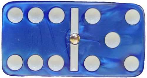 Marion Domino Double Six Dark Blue Marbleized Jumbo Tournament Professional Size with Spinners in Dovetail Sheesham Wood Box - Image 5