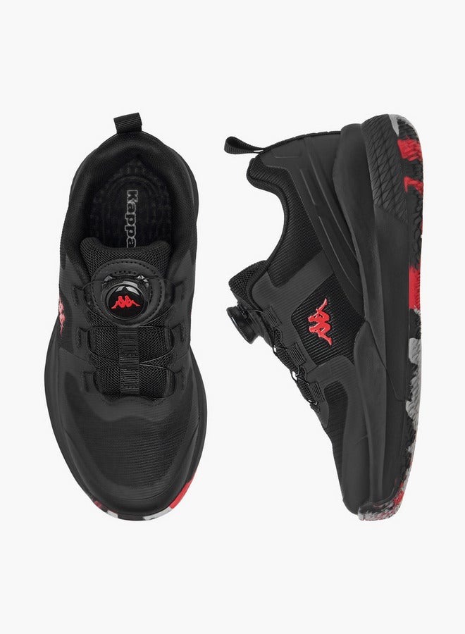 Kappa Boys' Logo Print Sports Shoes with Rotating Buckle Closure - Image 1
